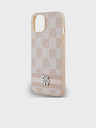 DKNY Rückseite aus PU-Leder mit Karomuster und Streifen für das iPhone 14 Pink DKNY
