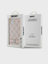 DKNY Rückseite aus PU-Leder mit Karomuster und Streifen für das iPhone 14 Pink DKNY