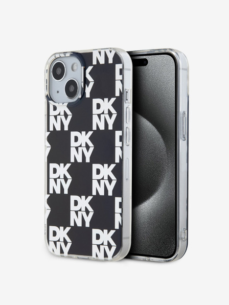DKNY PC/TPU-Rückseite mit Karomuster für iPhone 15 Schwarz DKNY