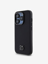 DKNY PU Leder Stack Logo Magsafe Back Cover für iPhone 14 Pro Max Schwarz DKNY