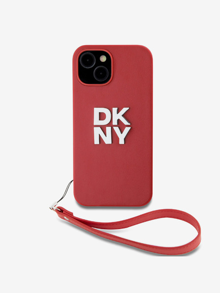 DKNY PU Leder Stack Logo Handgelenkschlaufe Schutzhülle für iPhone 13 Rot DKNY
