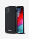 DKNY PU Leder Silber Metall Logo Magsafe Back Cover für iPhone 12/12 Pro Schwarz DKNY