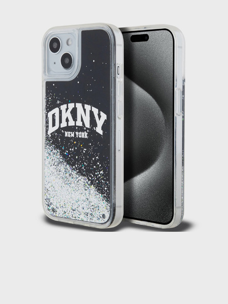 DKNY Liquid Glitter Arch Logo Back Cover für iPhone 11 Schwarz DKNY