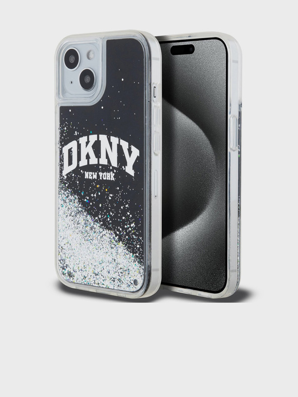 DKNY Liquid Glitter Arch Logo Back Cover für iPhone 11 Schwarz DKNY