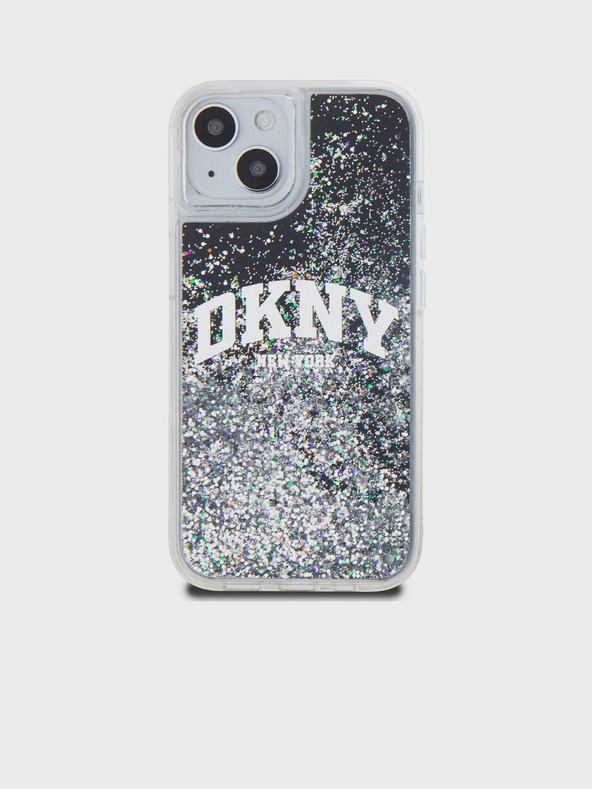 DKNY Liquid Glitter Arch Logo Back Cover für iPhone 11 Schwarz DKNY
