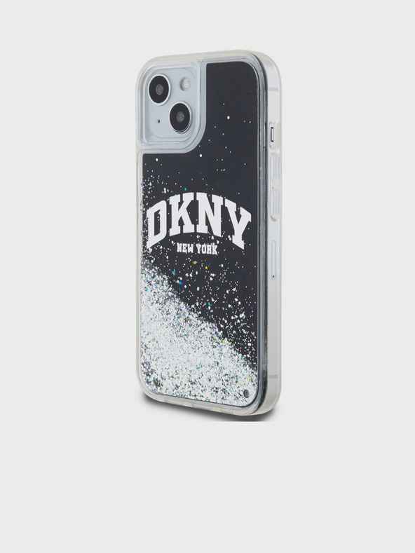 DKNY Liquid Glitter Arch Logo Back Cover für iPhone 11 Schwarz DKNY