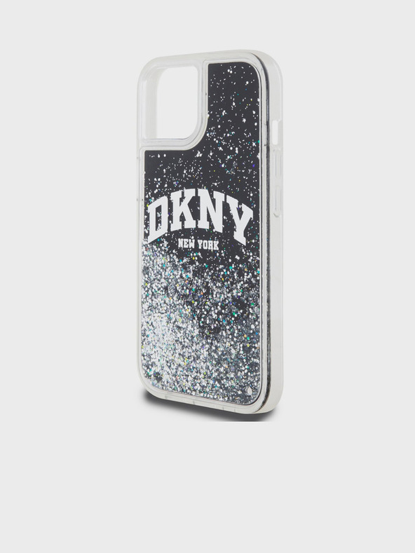 DKNY Liquid Glitter Arch Logo Back Cover für iPhone 11 Schwarz DKNY