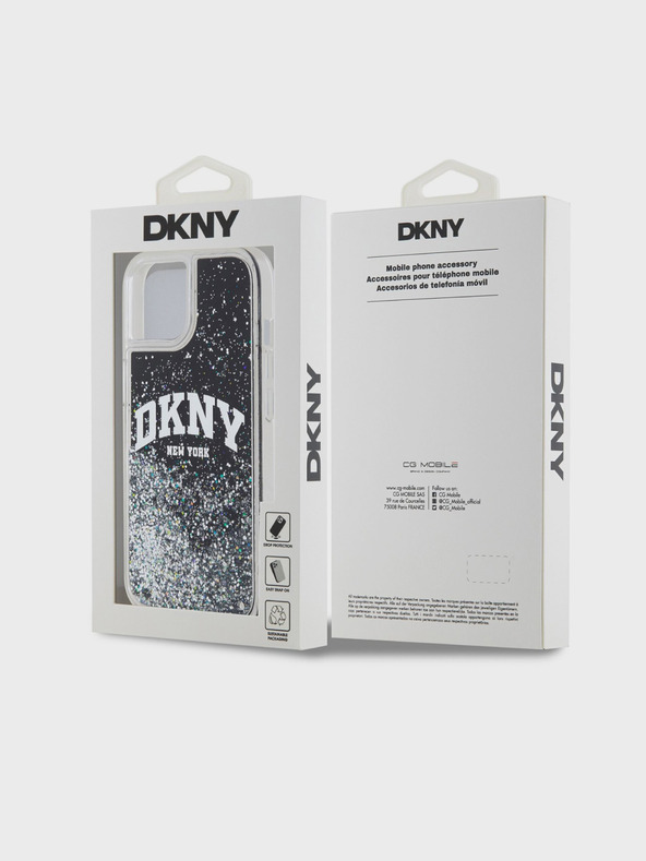DKNY Liquid Glitter Arch Logo Back Cover für iPhone 11 Schwarz DKNY