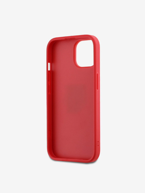 DKNY PU Leder Stack Logo Handgelenkschlaufe Rückseite für iPhone 14 Rot DKNY