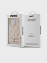 DKNY Rückseite aus PU-Leder mit Schachbrettmuster und Streifen für das iPhone 15 Pro Max Pink DKNY