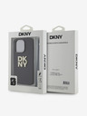DKNY PU Leather Stack Logo Wrist Strap Back Cover für iPhone 14 Pro Schwarz DKNY