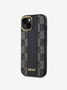 DKNY PU Leder Karomuster Magsafe Schutzhülle für iPhone 15 Schwarz DKNY