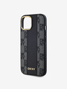 DKNY PU Leder Karomuster Magsafe Schutzhülle für iPhone 15 Schwarz DKNY