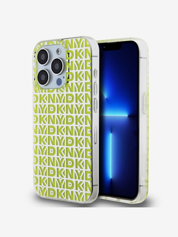 DKNY PC/TPU-Rückseite mit Karomuster für iPhone 15 Pro Max Gelb DKNY