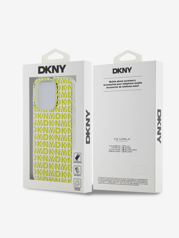 DKNY PC/TPU-Rückseite mit Karomuster für iPhone 15 Pro Max Gelb DKNY