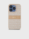 DKNY Rückseite für iPhone 14 Pro Pink DKNY PU-Leder mit tonalem Streifenmuster