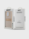 DKNY Rückseite für iPhone 14 Pro Pink DKNY PU-Leder mit tonalem Streifenmuster