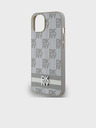 DKNY Rückseite aus PU-Leder mit Karomuster und Streifen für das iPhone 15 Beige DKNY