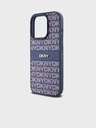 DKNY Rückseite für iPhone 14 Pro Blau DKNY PU-Leder mit tonalem Streifenmuster (Rapport)