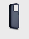 DKNY Rückseite für iPhone 14 Pro Blau DKNY PU-Leder mit tonalem Streifenmuster (Rapport)
