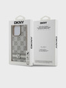 DKNY Rückseite aus PU-Leder mit Karomuster und Streifen für iPhone 15 Pro Beige DKNY