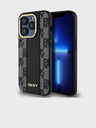 DKNY PU Leder Karomuster Magsafe Schutzhülle für iPhone 15 Pro Schwarz DKNY