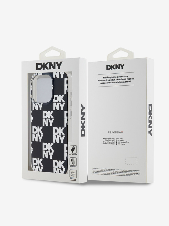 DKNY PC/TPU-Rückseite mit Schachbrettmuster für iPhone 14 Pro Schwarz DKNY