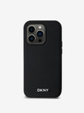 DKNY PU Leder Silber Metall Logo Magsafe Schutzhülle für iPhone 14 Pro Schwarz DKNY
