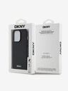 DKNY PU Leder Silber Metall Logo Magsafe Schutzhülle für iPhone 14 Pro Schwarz DKNY