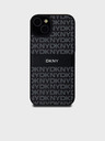 DKNY Rückseite mit tonalem Streifenmuster aus PU-Leder für das iPhone 15 Plus Schwarz DKNY