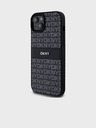 DKNY Rückseite mit tonalem Streifenmuster aus PU-Leder für das iPhone 15 Plus Schwarz DKNY