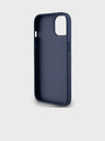 DKNY Rückseite für iPhone 14 Blau DKNY PU-Leder mit Tonalstreifen-Wiederholungsmuster