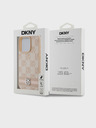 DKNY Rückseite aus PU-Leder mit Karomuster und Streifen für das iPhone 14 Pro Pink DKNY