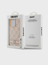 DKNY Rückseite aus PU-Leder mit Karomuster und Streifen für das iPhone 14 Pro Max Pink DKNY