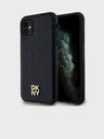 DKNY PU Leder Wiederholungsmuster Stack Logo Magsafe Rückseitenschutz für iPhone 11 Schwarz DKNY