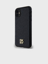 DKNY PU Leder Wiederholungsmuster Stack Logo Magsafe Rückseitenschutz für iPhone 11 Schwarz DKNY