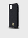 DKNY PU Leder Wiederholungsmuster Stack Logo Magsafe Rückseitenschutz für iPhone 11 Schwarz DKNY
