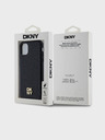DKNY PU Leder Wiederholungsmuster Stack Logo Magsafe Rückseitenschutz für iPhone 11 Schwarz DKNY