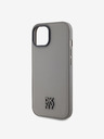 DKNY PU Leder Stack Logo Magsafe Schutzhülle für iPhone 15 Grau DKNY