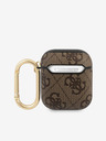 Guess Guess 4G Script PC/PU Tasche für Airpods 1/2 Braun