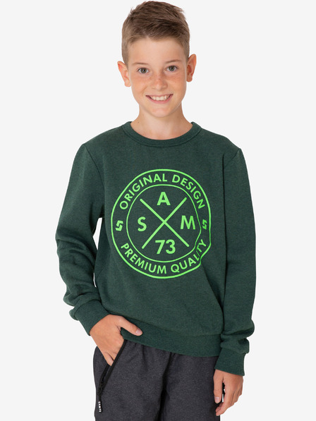 Sam 73 Dunkelgrünes bedrucktes Sweatshirt für Jungen SAM 73 Brandon