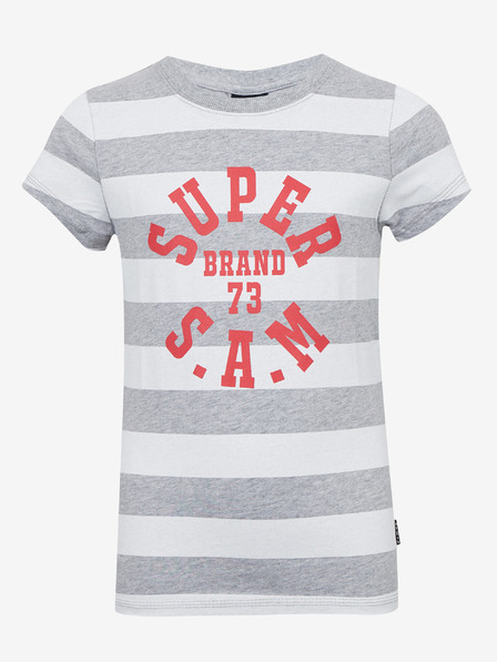 Sam 73 Weiß-grau gestreiftes Kinder-T-Shirt SAM 73 Siobhan