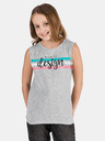 Sam 73 Graues bedrucktes Mädchen-Tank-Top SAM 73