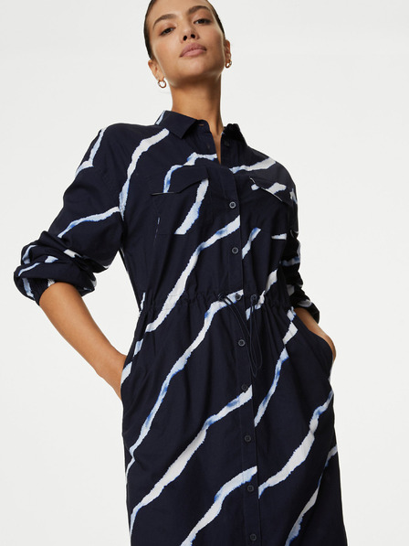 Marks & Spencer Dunkelblaues Marks & Spencer Hemdblusenkleid für Damen