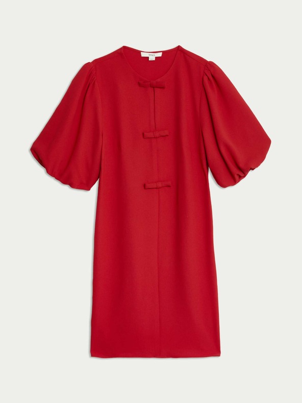 Marks & Spencer Säulenförmig geschnittenes Minikleid mit Zierschleife Marks & Spencer rot