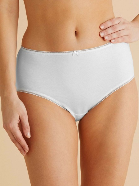 Marks & Spencer Baumwoll-Lycra®-Midislip, 5er-Pack Marks & Spencer weiß