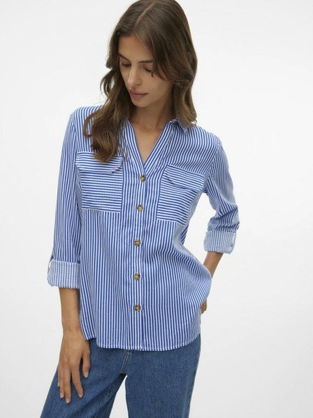 Vero Moda Weiß und blau gestreiftes Damen-Shirt Vero Moda Bumpy
