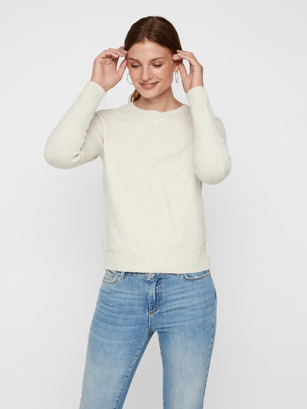 Vero Moda Cremefarbener Basic-Pullover VERO MODA Doffy