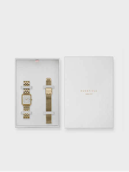 Rosefield The Boxy XS + Mesh Gold Strap Watch