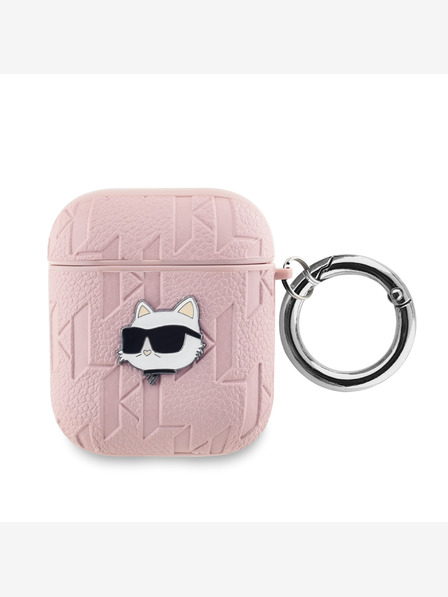 Karl Lagerfeld PU-geprägtes Choupette Head-Etui für AirPods 1/2 Rosa Karl Lagerfeld
